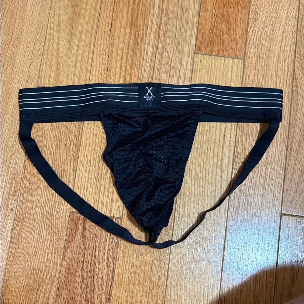 Savage X Fenty Black Mesh Jockstrap